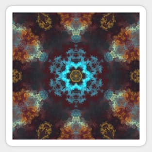 Psychedelic Hippie Flower Blue Red and Orange Sticker